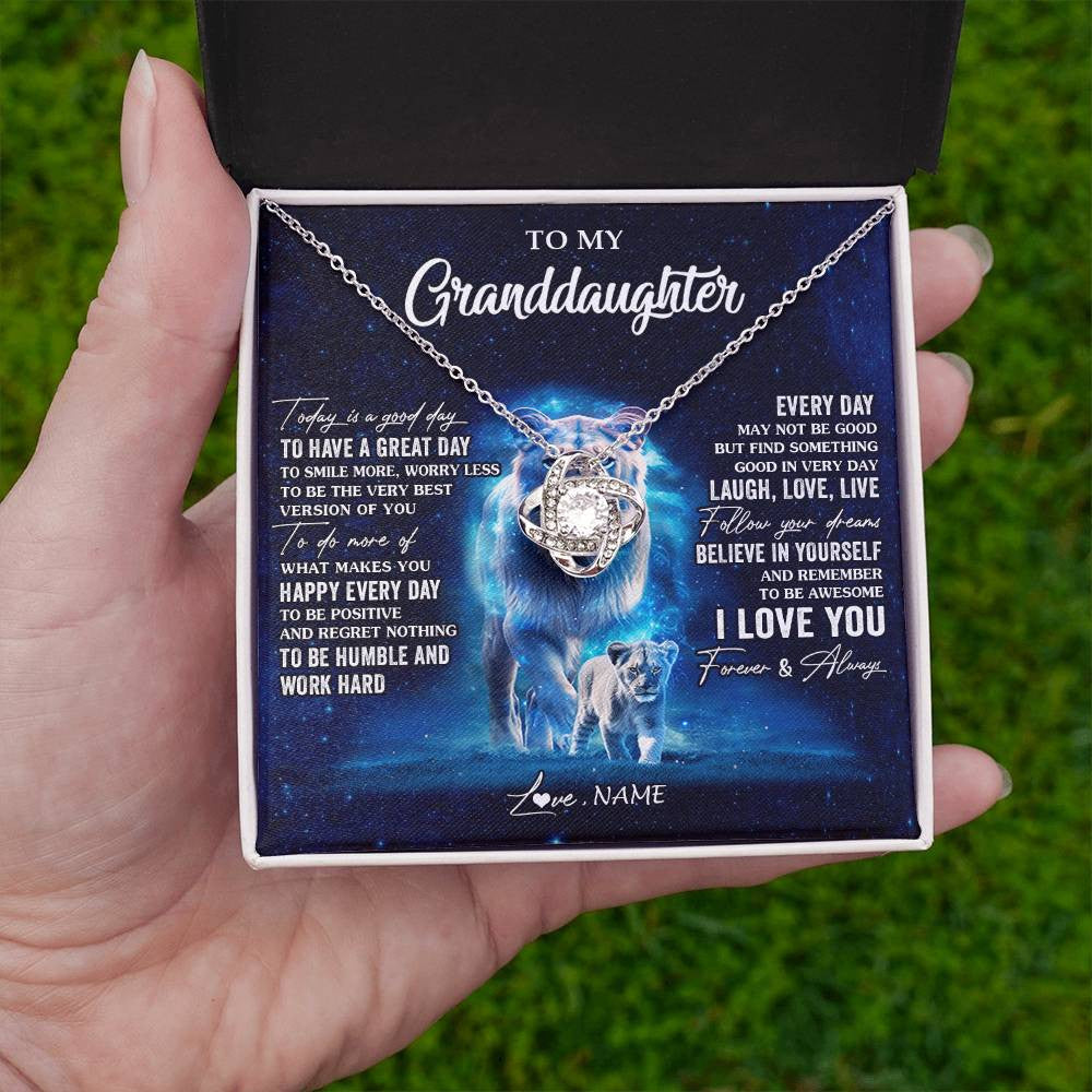 Personalized To My Granddaughter Lion Necklace From Grandma Today Is A Good Day Granddaughter Gifts Birthday Christmas Customized Gift Box Message Card