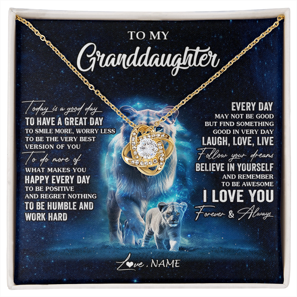 Personalized To My Granddaughter Lion Necklace From Grandma Today Is A Good Day Granddaughter Gifts Birthday Christmas Customized Gift Box Message Card