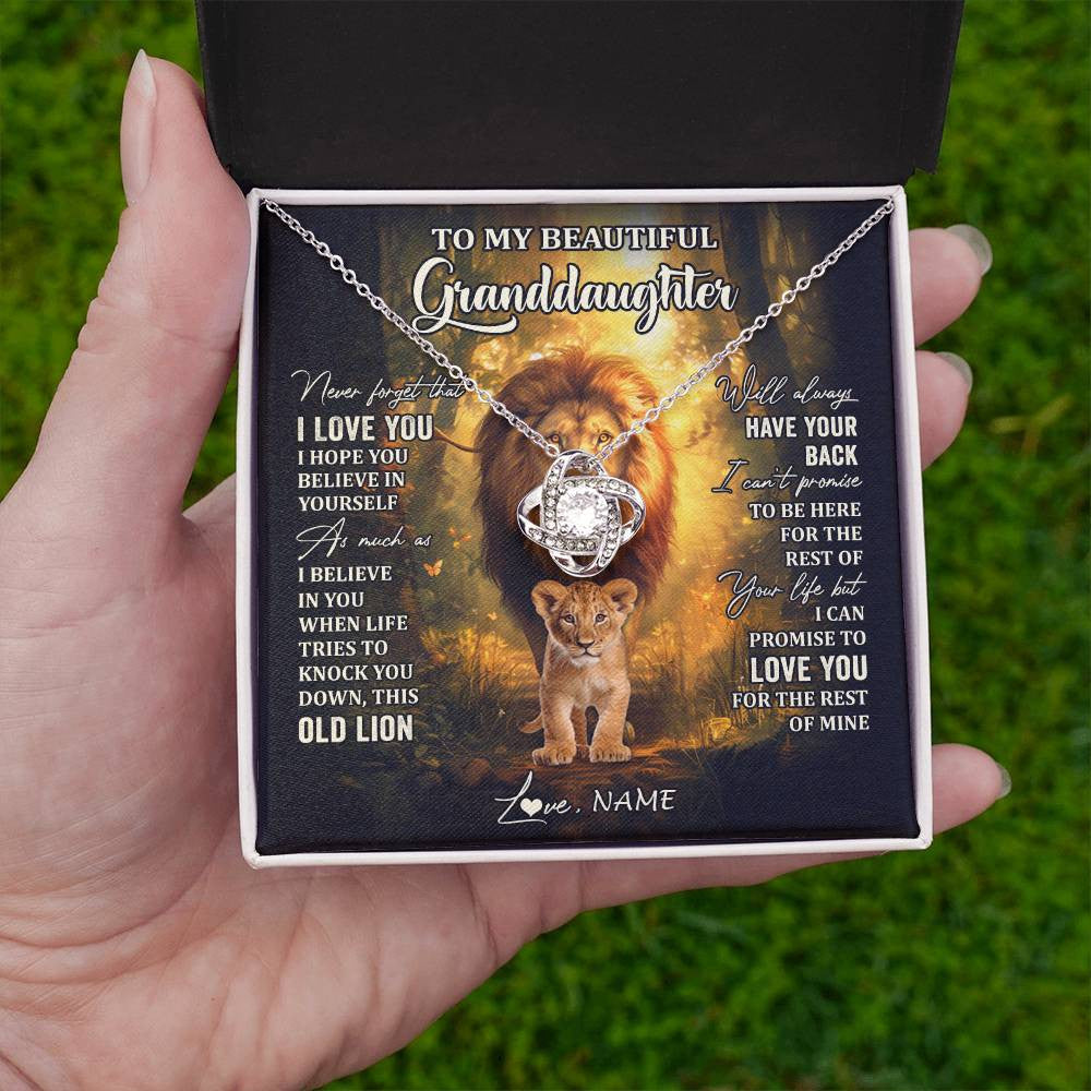 Personalized To My Granddaughter Lion Necklace From Grandpa Never Forget That I Love You Granddaughter Birthday Christmas Customized Gift Box Message Card