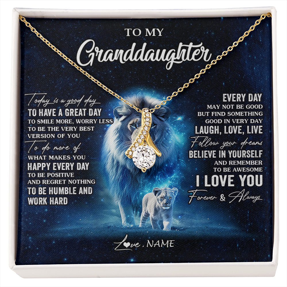 Personalized To My Granddaughter Lion Necklace From Grandpa Today Is A Good Day Granddaughter Gifts Birthday Christmas Customized Gift Box Message Card