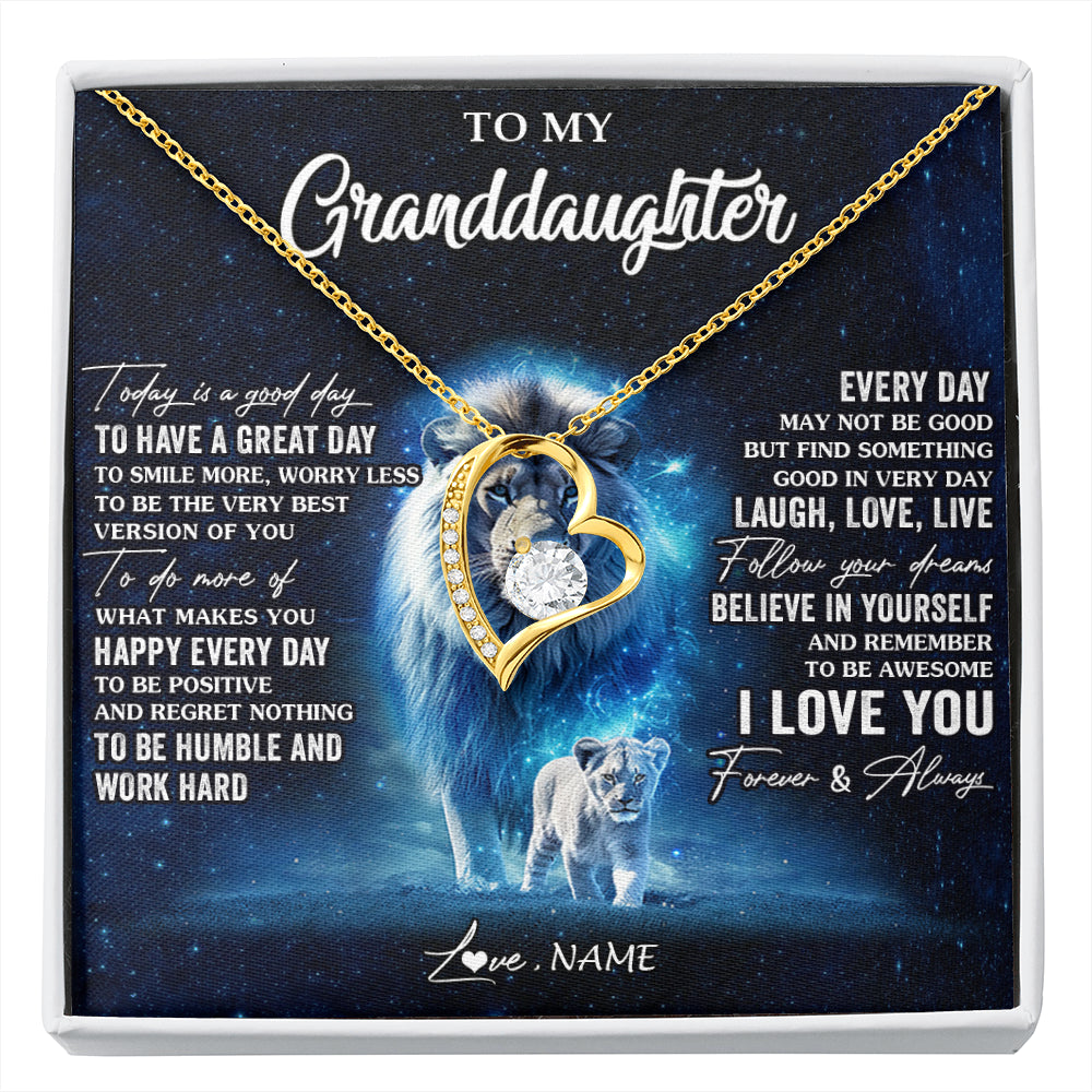Personalized To My Granddaughter Lion Necklace From Grandpa Today Is A Good Day Granddaughter Gifts Birthday Christmas Customized Gift Box Message Card