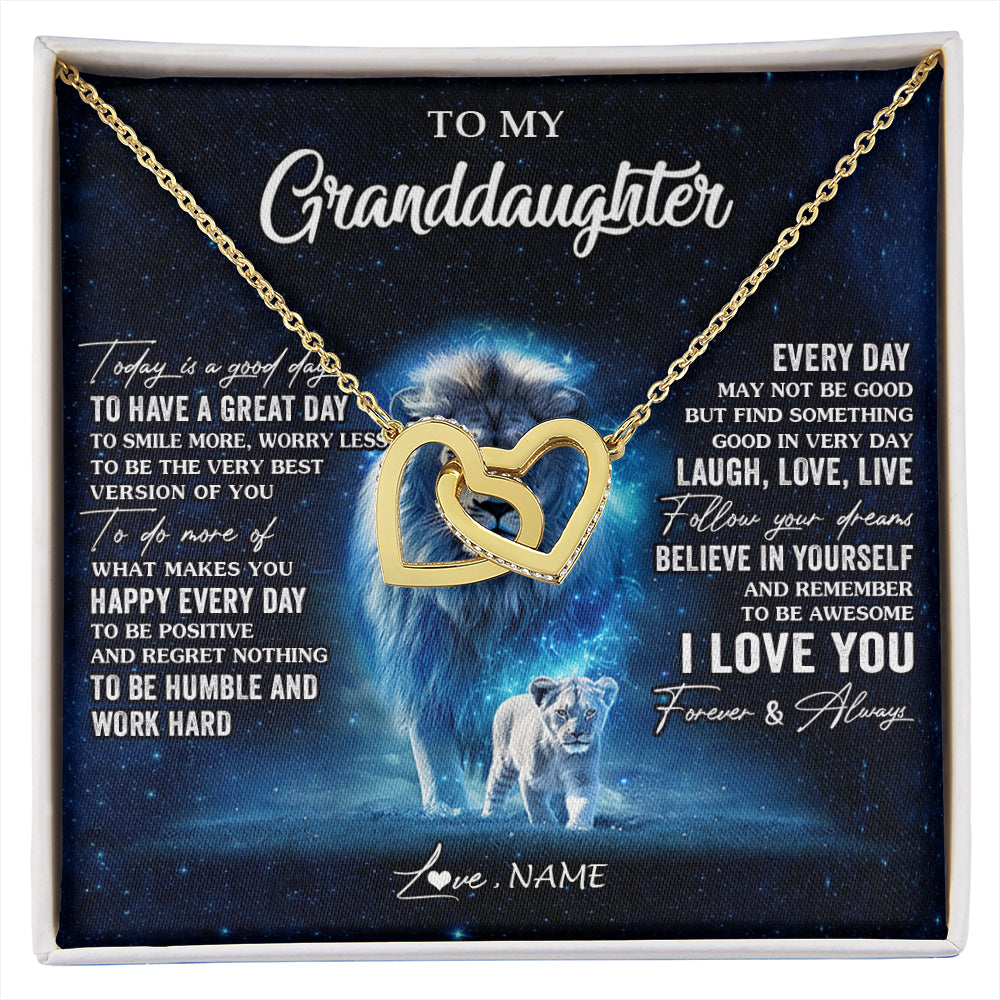 Personalized To My Granddaughter Lion Necklace From Grandpa Today Is A Good Day Granddaughter Gifts Birthday Christmas Customized Gift Box Message Card