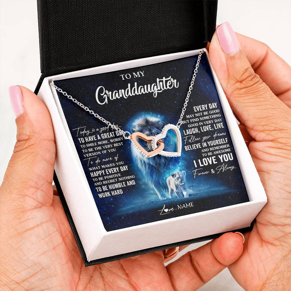 Personalized To My Granddaughter Lion Necklace From Grandpa Today Is A Good Day Granddaughter Gifts Birthday Christmas Customized Gift Box Message Card