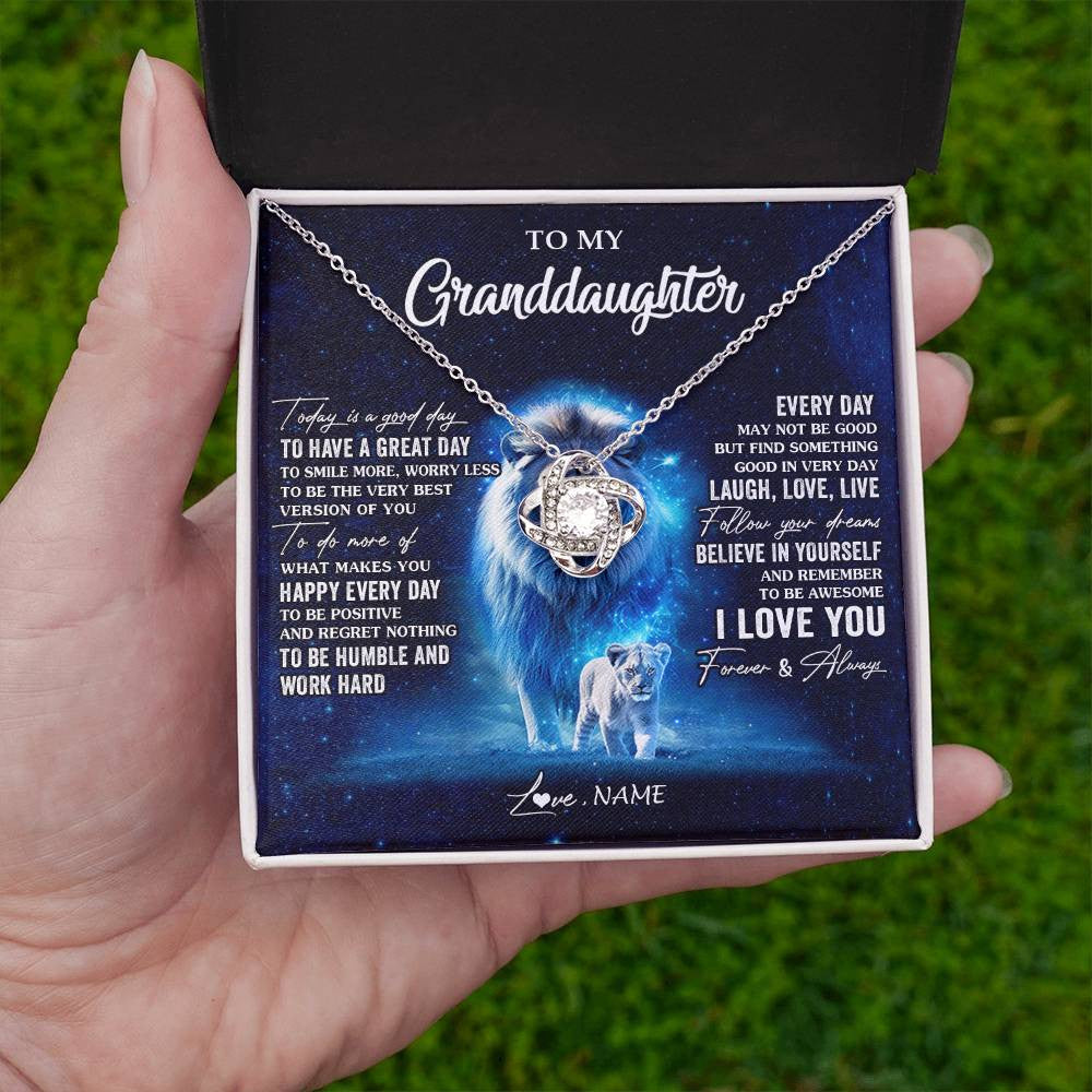 Personalized To My Granddaughter Lion Necklace From Grandpa Today Is A Good Day Granddaughter Gifts Birthday Christmas Customized Gift Box Message Card
