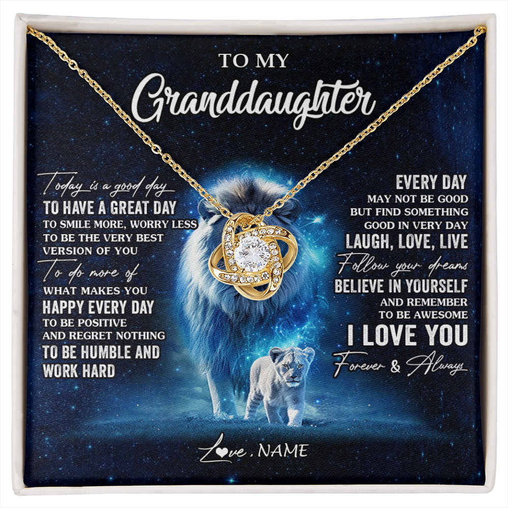 Personalized To My Granddaughter Lion Necklace From Grandpa Today Is A Good Day Granddaughter Gifts Birthday Christmas Customized Gift Box Message Card