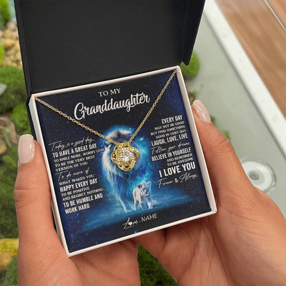 Personalized To My Granddaughter Lion Necklace From Grandpa Today Is A Good Day Granddaughter Gifts Birthday Christmas Customized Gift Box Message Card
