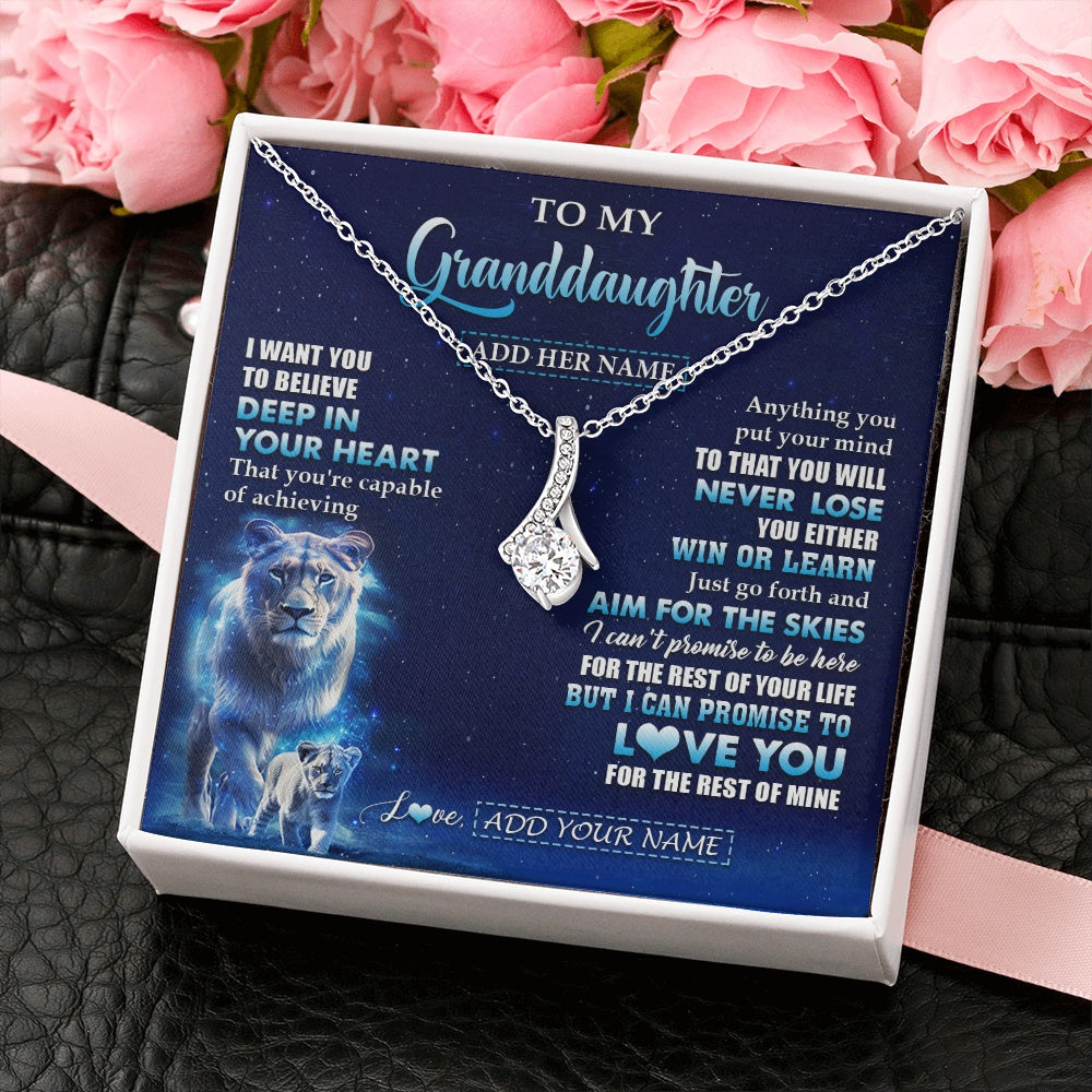 Personalized To My Granddaughter Necklace From Grandma Believe Your Heart Granddaughter Gift Birthday Graduation Christmas Customized Gift Box Message Card