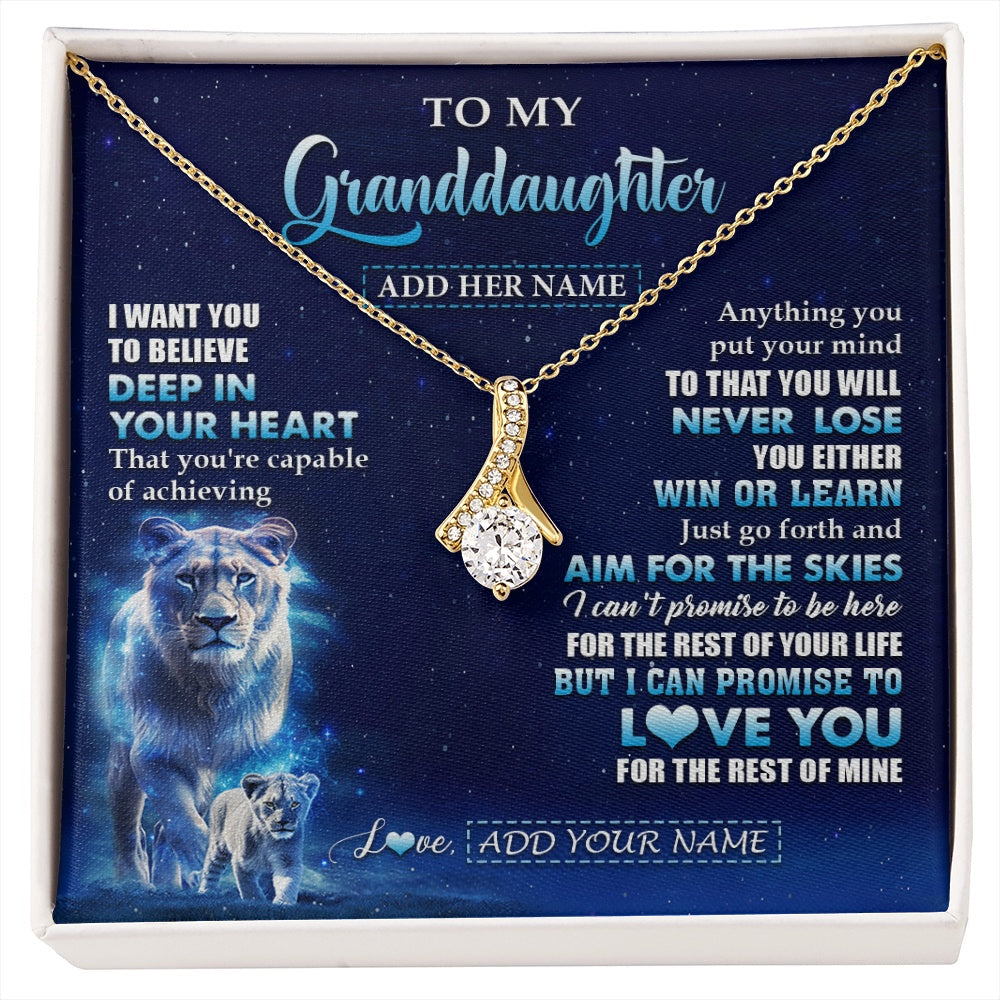 Personalized To My Granddaughter Necklace From Grandma Believe Your Heart Granddaughter Gift Birthday Graduation Christmas Customized Gift Box Message Card