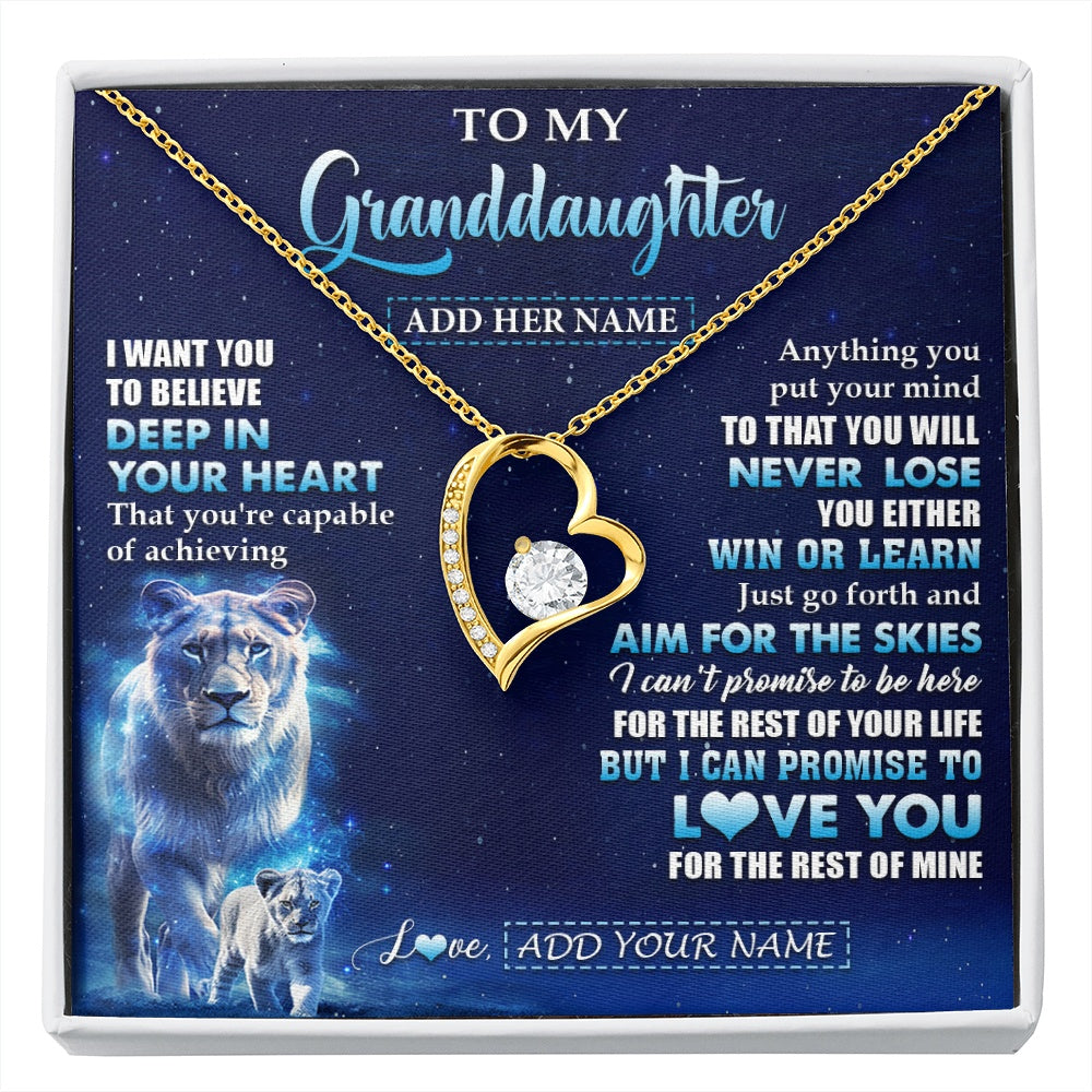 Personalized To My Granddaughter Necklace From Grandma Believe Your Heart Granddaughter Gift Birthday Graduation Christmas Customized Gift Box Message Card