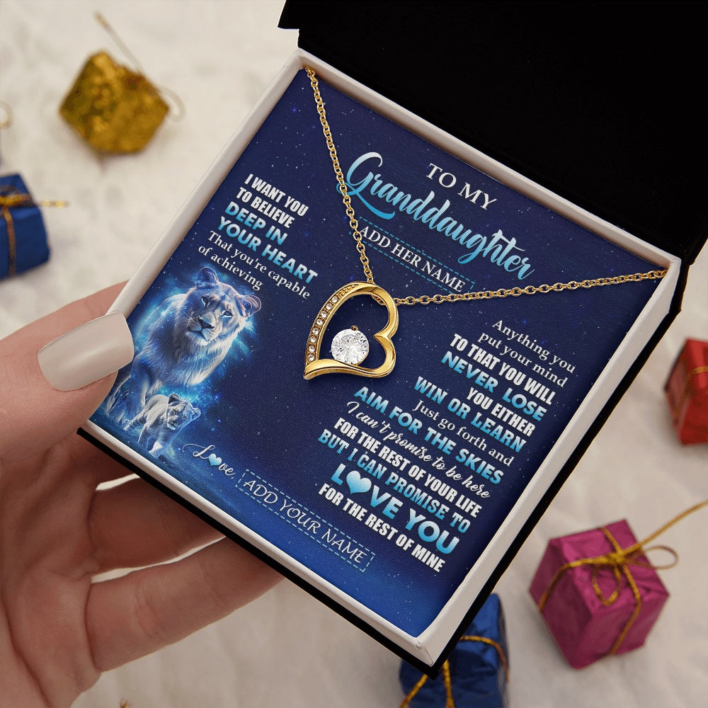Personalized To My Granddaughter Necklace From Grandma Believe Your Heart Granddaughter Gift Birthday Graduation Christmas Customized Gift Box Message Card