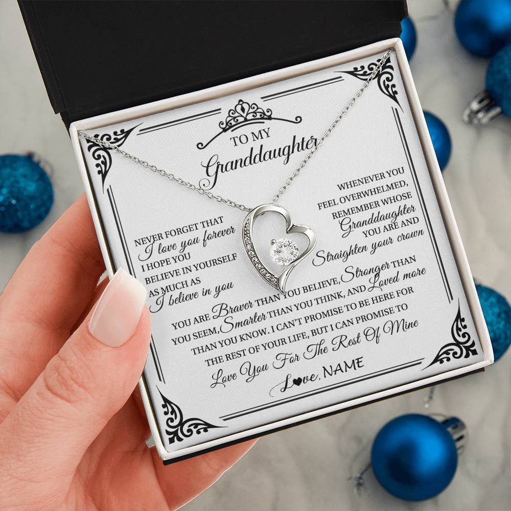 Personalized To My Granddaughter Necklace From Grandma Grandpa I Love You Forever Granddaughter Birthday Graduation Christmas Customized Gift Box Message Card