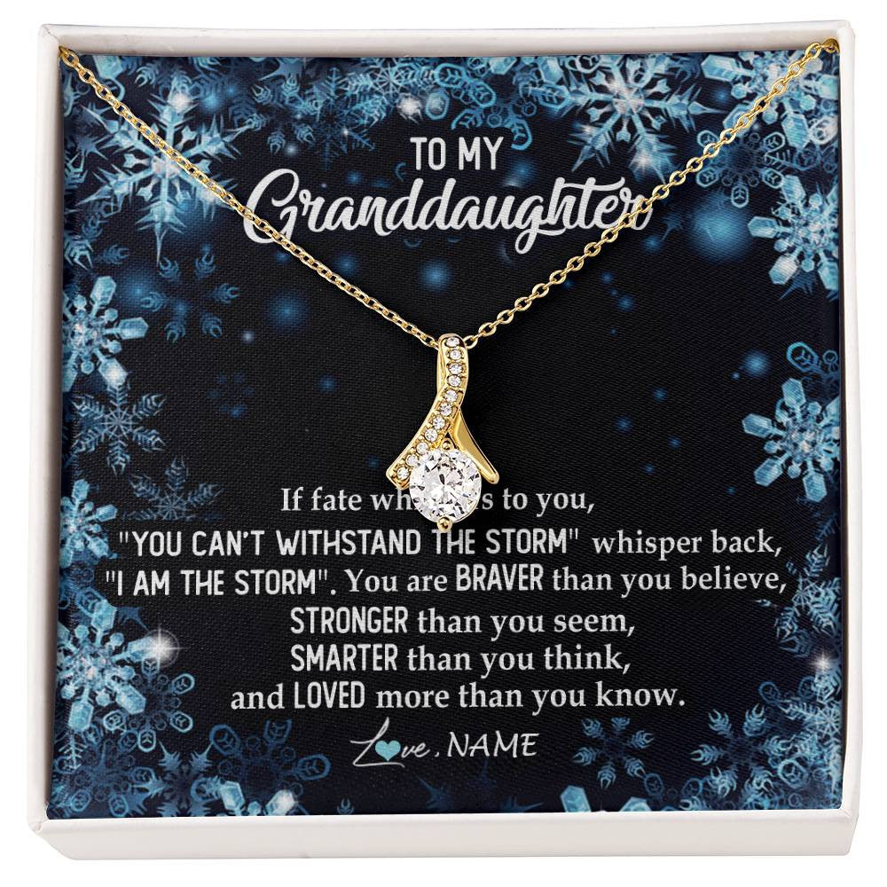 Personalized To My Granddaughter Necklace From Grandma Grandpa Whisper Back I Am The Storm Granddaughter Jewelry Birthday Christmas Customized Message Card