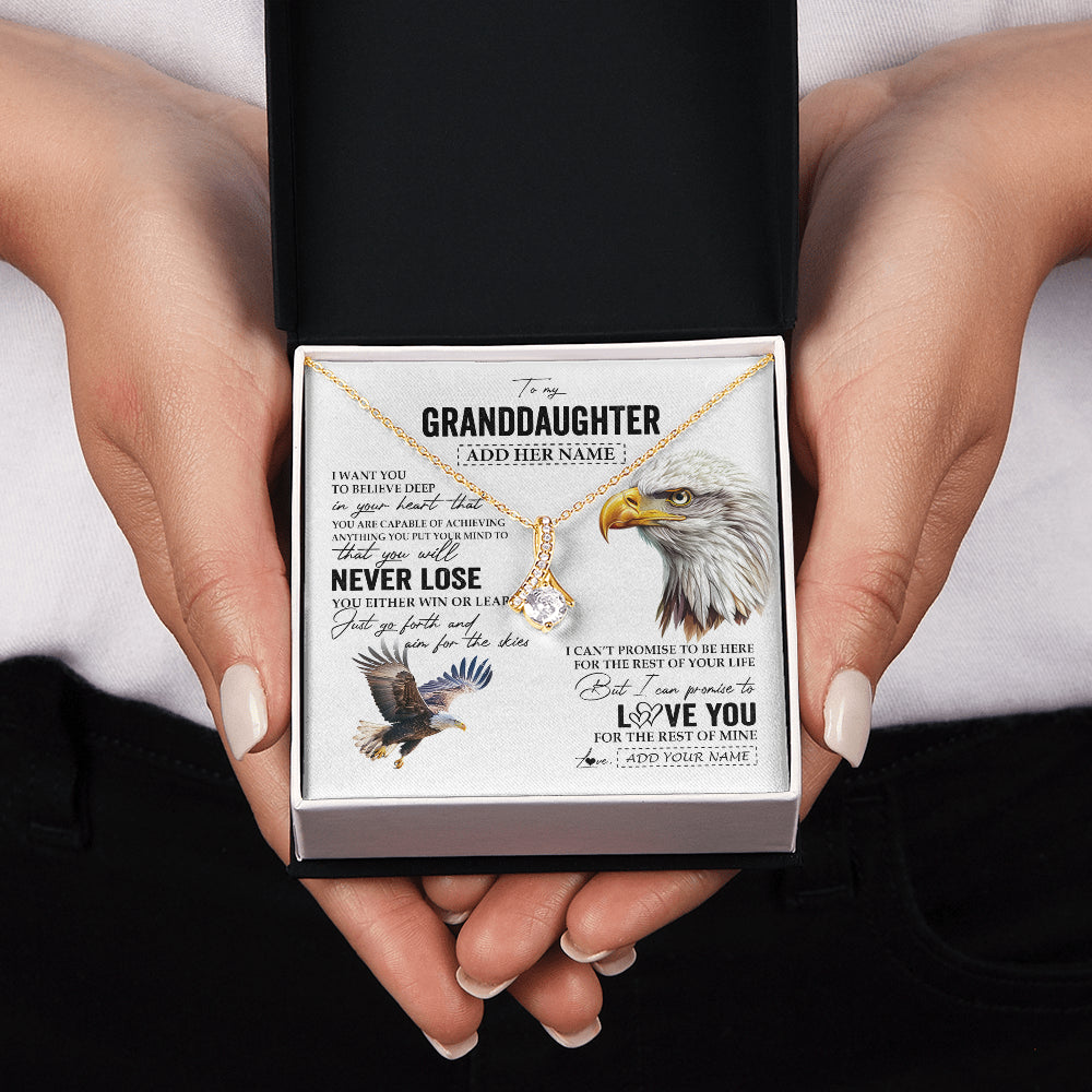 Personalized To My Granddaughter Necklace From Grandma Grandpa You Will Never Lose Eagle Birthday Gifts Graduation Christmas Customized Gift Box Message Card
