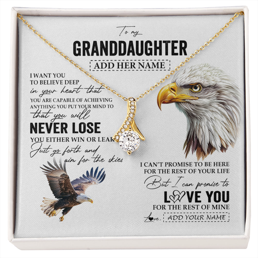Personalized To My Granddaughter Necklace From Grandma Grandpa You Will Never Lose Eagle Birthday Gifts Graduation Christmas Customized Gift Box Message Card