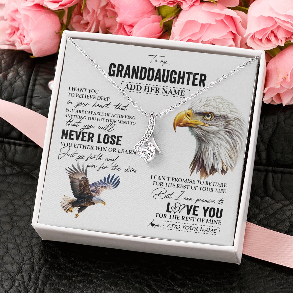 Personalized To My Granddaughter Necklace From Grandma Grandpa You Will Never Lose Eagle Birthday Gifts Graduation Christmas Customized Gift Box Message Card