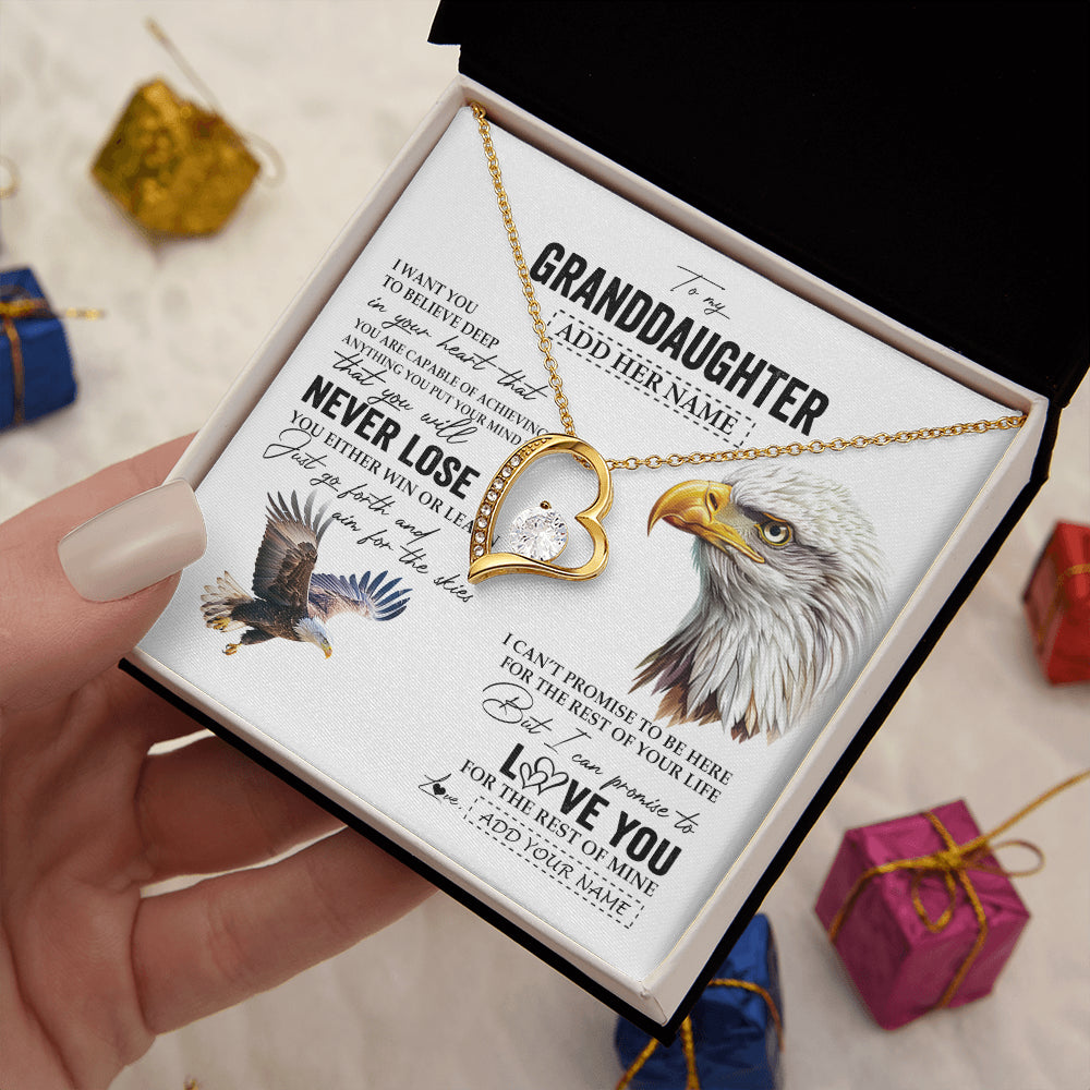 Personalized To My Granddaughter Necklace From Grandma Grandpa You Will Never Lose Eagle Birthday Gifts Graduation Christmas Customized Gift Box Message Card