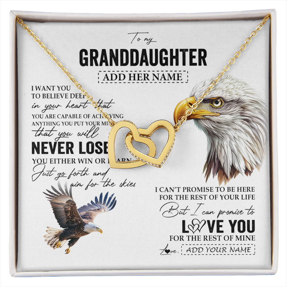 Personalized To My Granddaughter Necklace From Grandma Grandpa You Will Never Lose Eagle Birthday Gifts Graduation Christmas Customized Gift Box Message Card