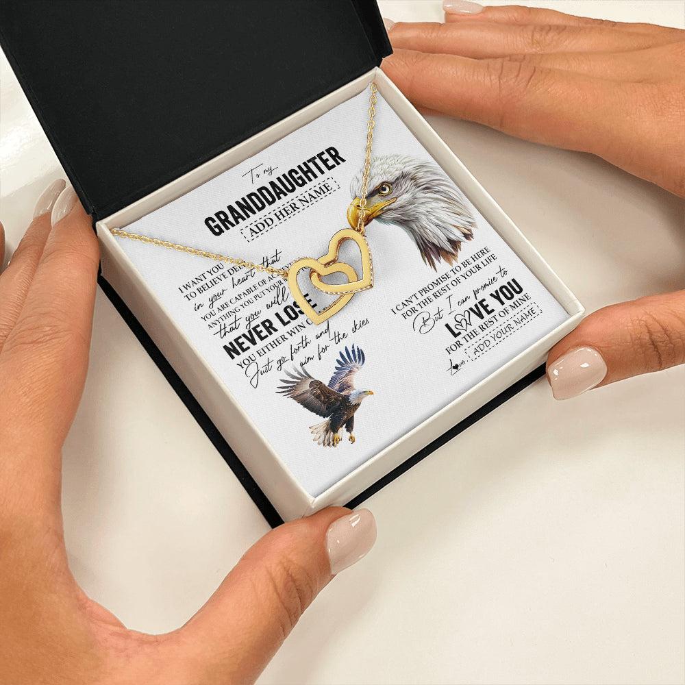 Personalized To My Granddaughter Necklace From Grandma Grandpa You Will Never Lose Eagle Birthday Gifts Graduation Christmas Customized Gift Box Message Card