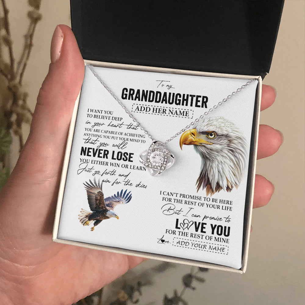 Personalized To My Granddaughter Necklace From Grandma Grandpa You Will Never Lose Eagle Birthday Gifts Graduation Christmas Customized Gift Box Message Card