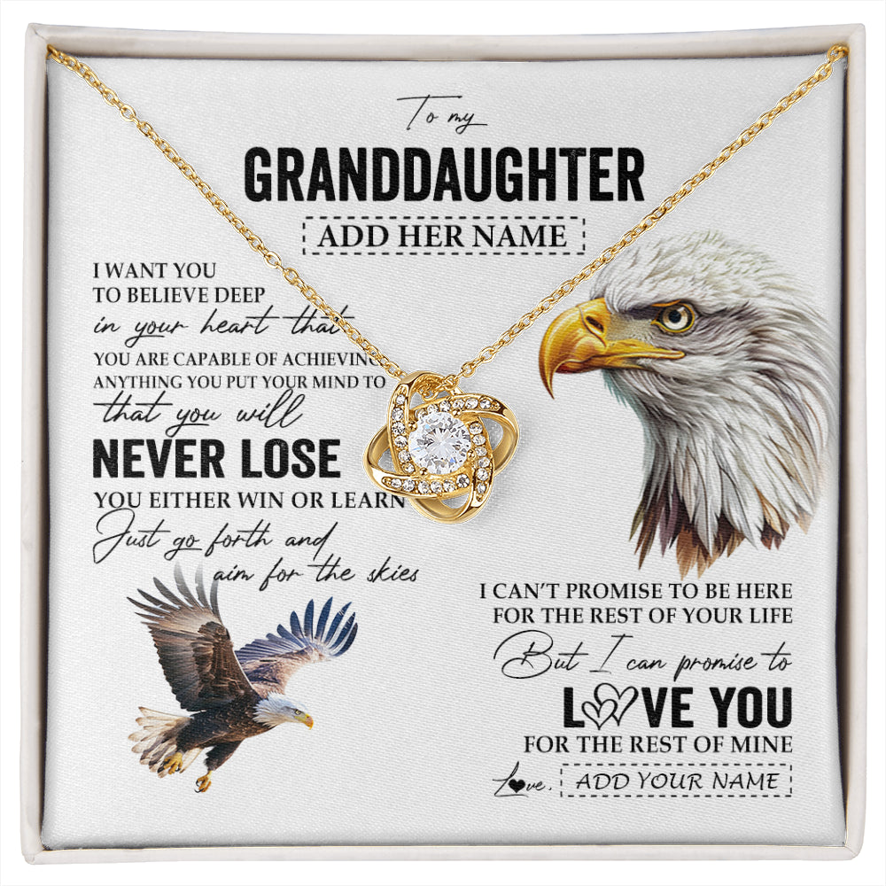 Personalized To My Granddaughter Necklace From Grandma Grandpa You Will Never Lose Eagle Birthday Gifts Graduation Christmas Customized Gift Box Message Card