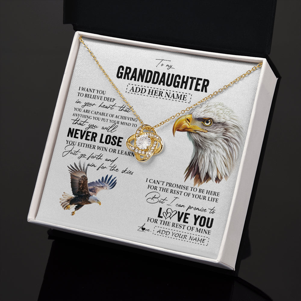 Personalized To My Granddaughter Necklace From Grandma Grandpa You Will Never Lose Eagle Birthday Gifts Graduation Christmas Customized Gift Box Message Card