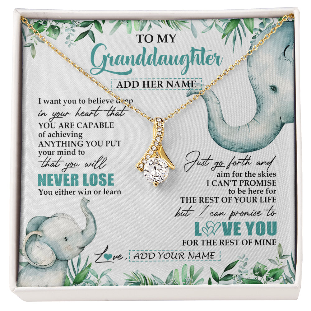 Personalized To My Granddaughter Necklace From Grandma Grandpa You Will Never Lose Elephant Granddaughter Birthday Gifts Christmas Custom Gift Box Message Card