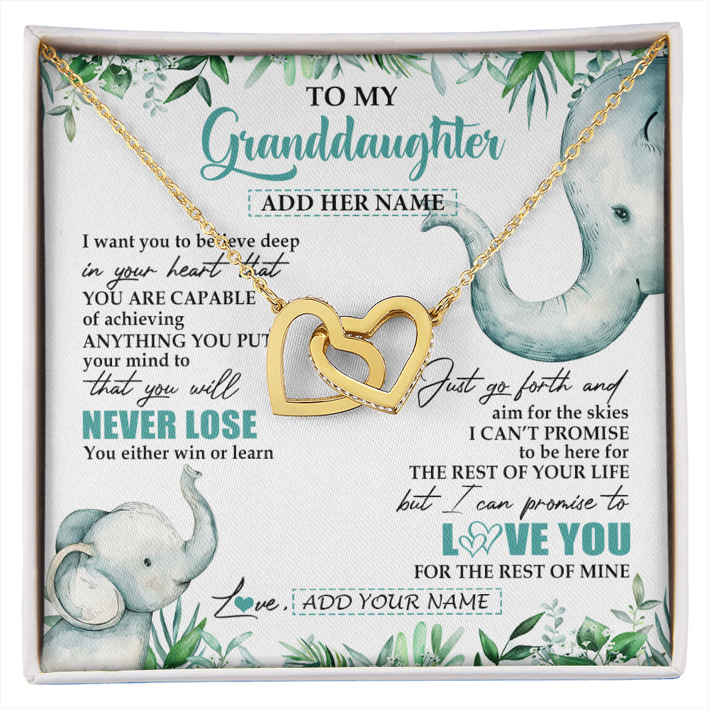 Personalized To My Granddaughter Necklace From Grandma Grandpa You Will Never Lose Elephant Granddaughter Birthday Gifts Christmas Custom Gift Box Message Card