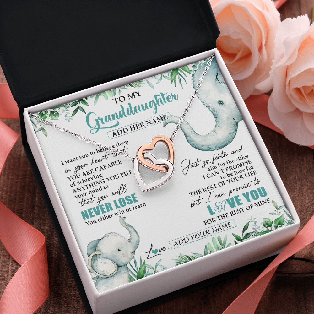 Personalized To My Granddaughter Necklace From Grandma Grandpa You Will Never Lose Elephant Granddaughter Birthday Gifts Christmas Custom Gift Box Message Card