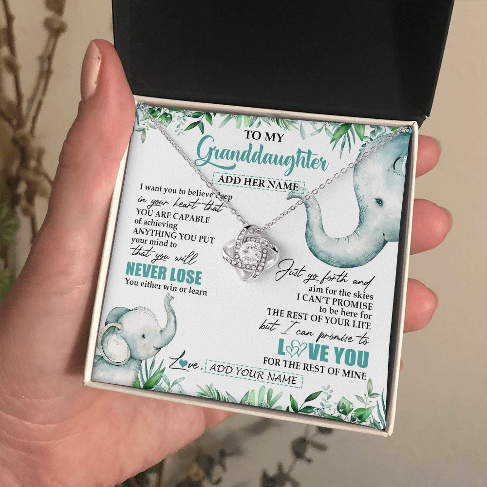 Personalized To My Granddaughter Necklace From Grandma Grandpa You Will Never Lose Elephant Granddaughter Birthday Gifts Christmas Custom Gift Box Message Card