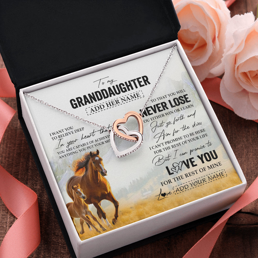 Personalized To My Granddaughter Necklace From Grandma Grandpa You Will Never Lose Horse Granddaughter Birthday Gifts Christmas Custom Gift Box Message Card