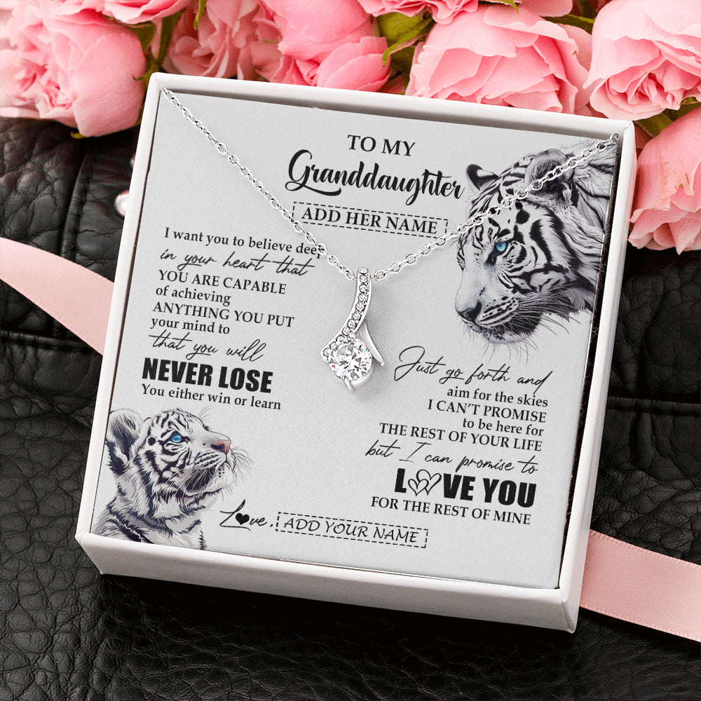 Personalized To My Granddaughter Necklace From Grandma Grandpa You Will Never Lose White Tiger Granddaughter Birthday Gifts Christmas Gift Box Message Card