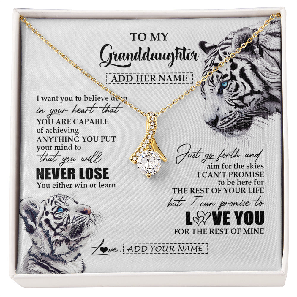 Personalized To My Granddaughter Necklace From Grandma Grandpa You Will Never Lose White Tiger Granddaughter Birthday Gifts Christmas Gift Box Message Card