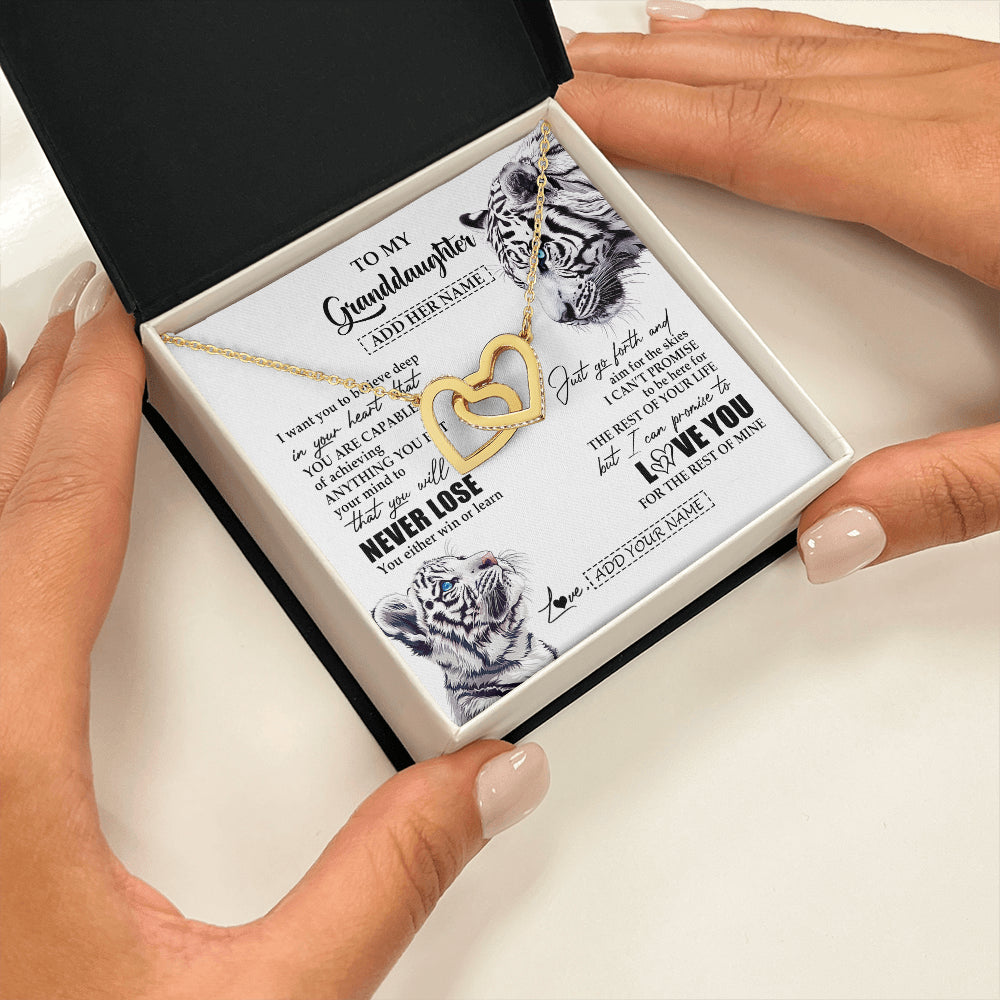 Personalized To My Granddaughter Necklace From Grandma Grandpa You Will Never Lose White Tiger Granddaughter Birthday Gifts Christmas Gift Box Message Card