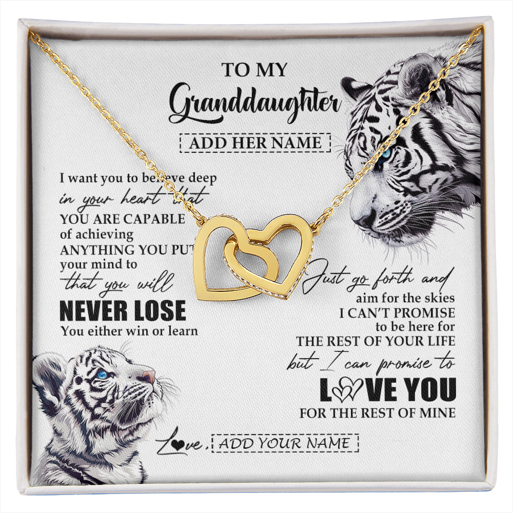 Personalized To My Granddaughter Necklace From Grandma Grandpa You Will Never Lose White Tiger Granddaughter Birthday Gifts Christmas Gift Box Message Card