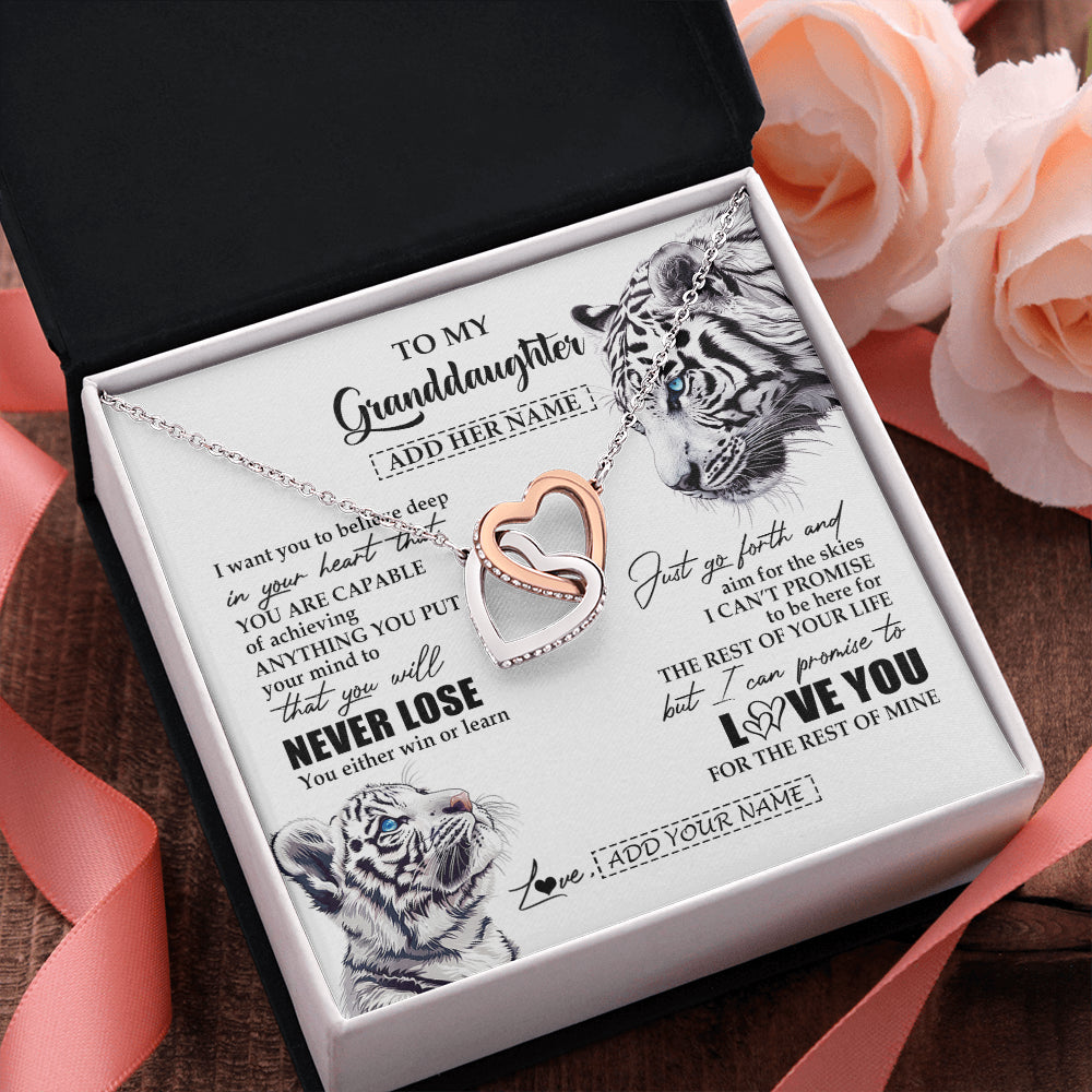 Personalized To My Granddaughter Necklace From Grandma Grandpa You Will Never Lose White Tiger Granddaughter Birthday Gifts Christmas Gift Box Message Card