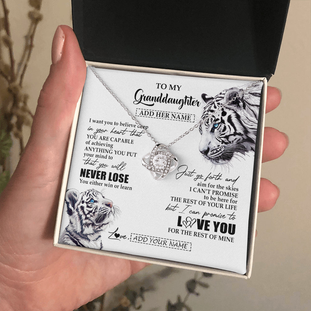 Personalized To My Granddaughter Necklace From Grandma Grandpa You Will Never Lose White Tiger Granddaughter Birthday Gifts Christmas Gift Box Message Card