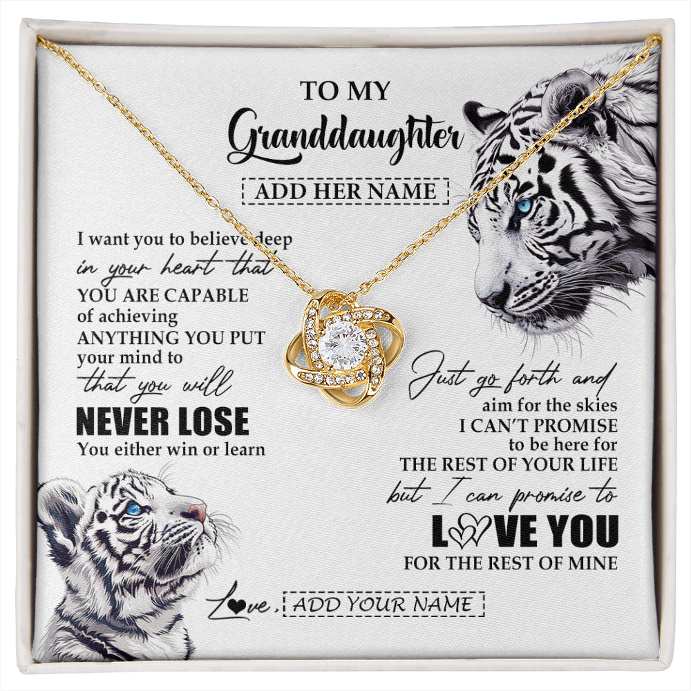 Personalized To My Granddaughter Necklace From Grandma Grandpa You Will Never Lose White Tiger Granddaughter Birthday Gifts Christmas Gift Box Message Card