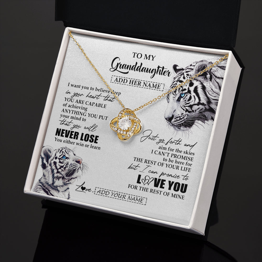 Personalized To My Granddaughter Necklace From Grandma Grandpa You Will Never Lose White Tiger Granddaughter Birthday Gifts Christmas Gift Box Message Card