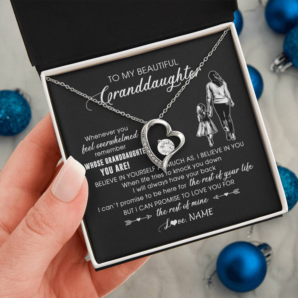 Personalized To My Granddaughter Necklace From Grandma Mimi Whenever You Feel Overwhelmed Granddaughter Jewelry Birthday Christmas Customized Message Card