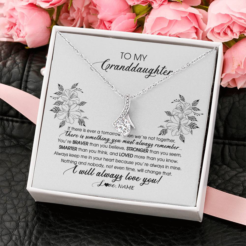 Personalized To My Granddaughter Necklace From Grandma Nana Papa Not Even Time Floral Granddaughter Graduation Birthday Customized Message Card