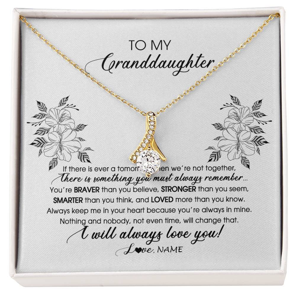 Personalized To My Granddaughter Necklace From Grandma Nana Papa Not Even Time Floral Granddaughter Graduation Birthday Customized Message Card