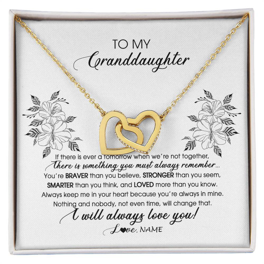 Personalized To My Granddaughter Necklace From Grandma Nana Papa Not Even Time Floral Granddaughter Graduation Birthday Customized Message Card