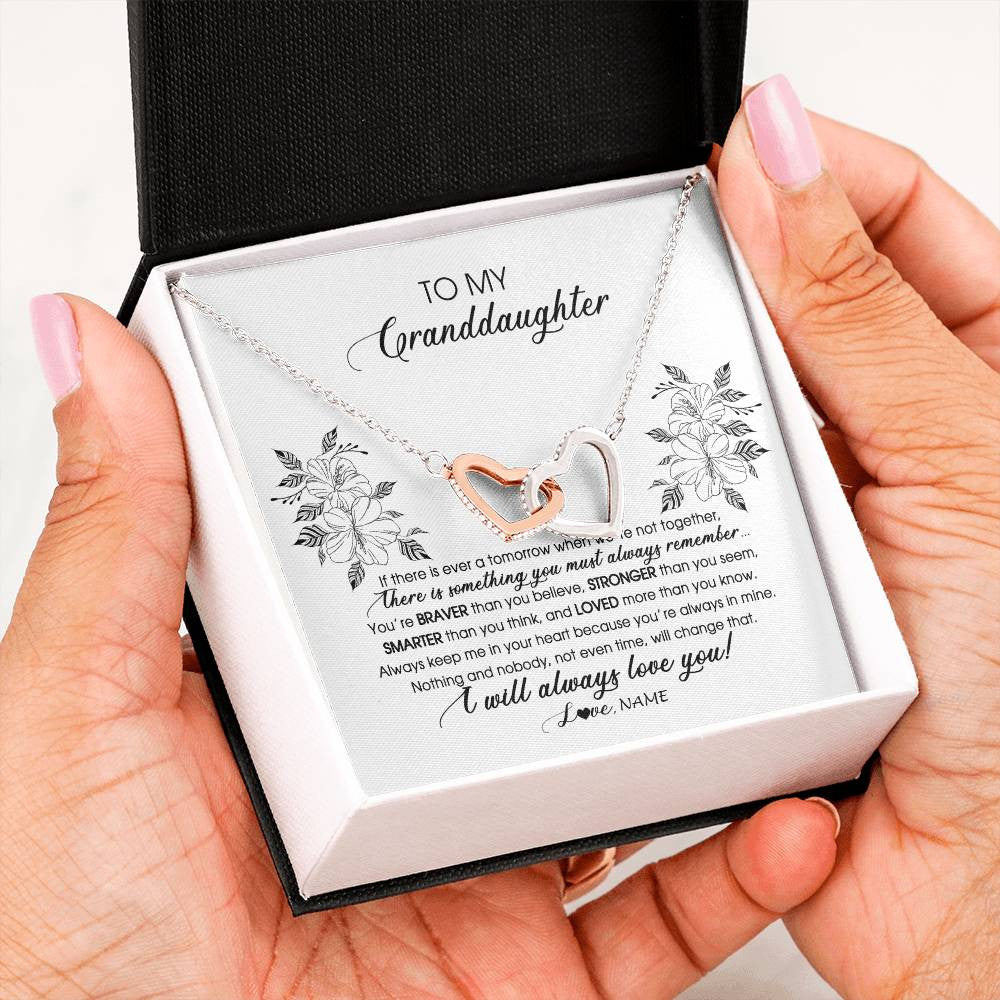 Personalized To My Granddaughter Necklace From Grandma Nana Papa Not Even Time Floral Granddaughter Graduation Birthday Customized Message Card