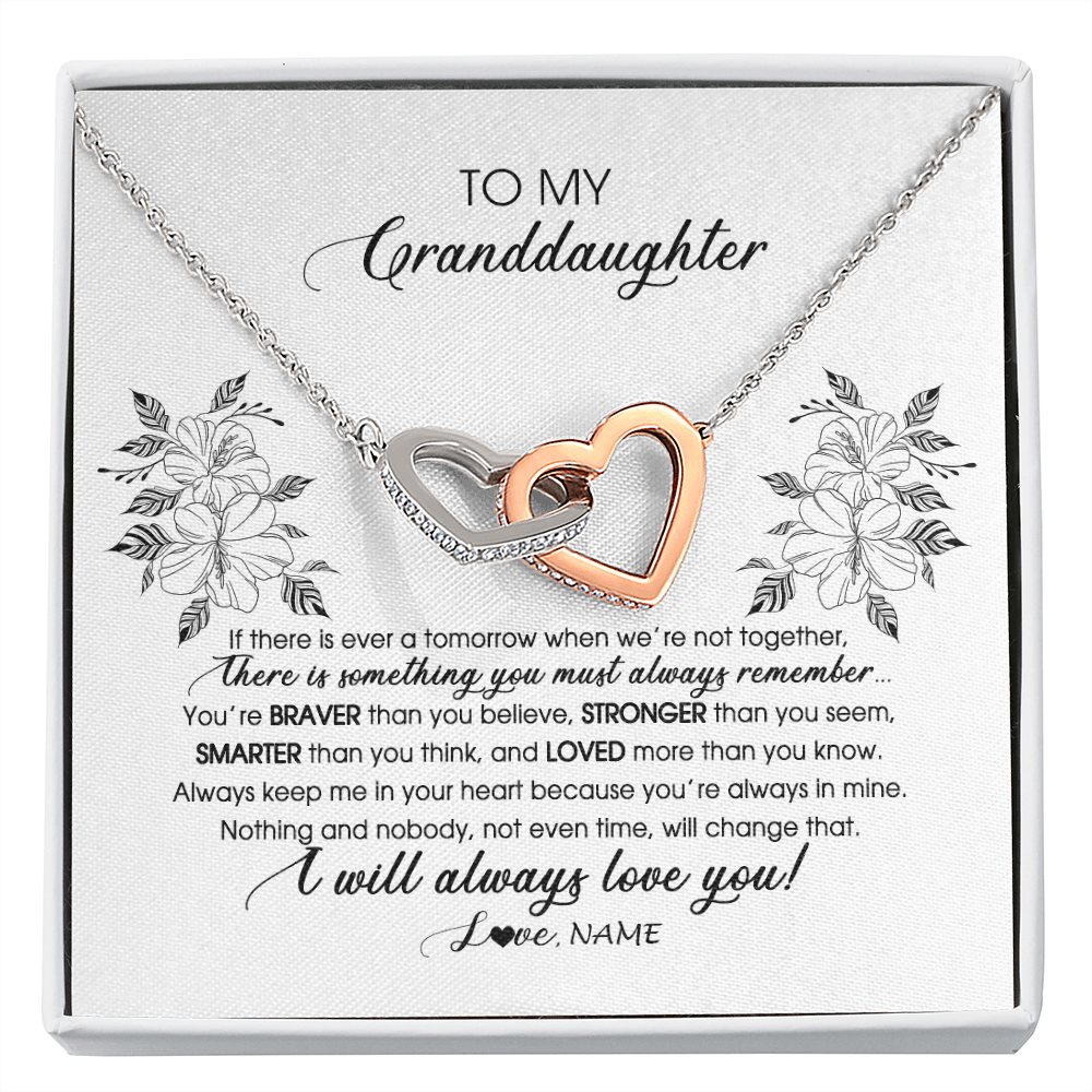 Personalized To My Granddaughter Necklace From Grandma Nana Papa Not Even Time Floral Granddaughter Graduation Birthday Customized Message Card