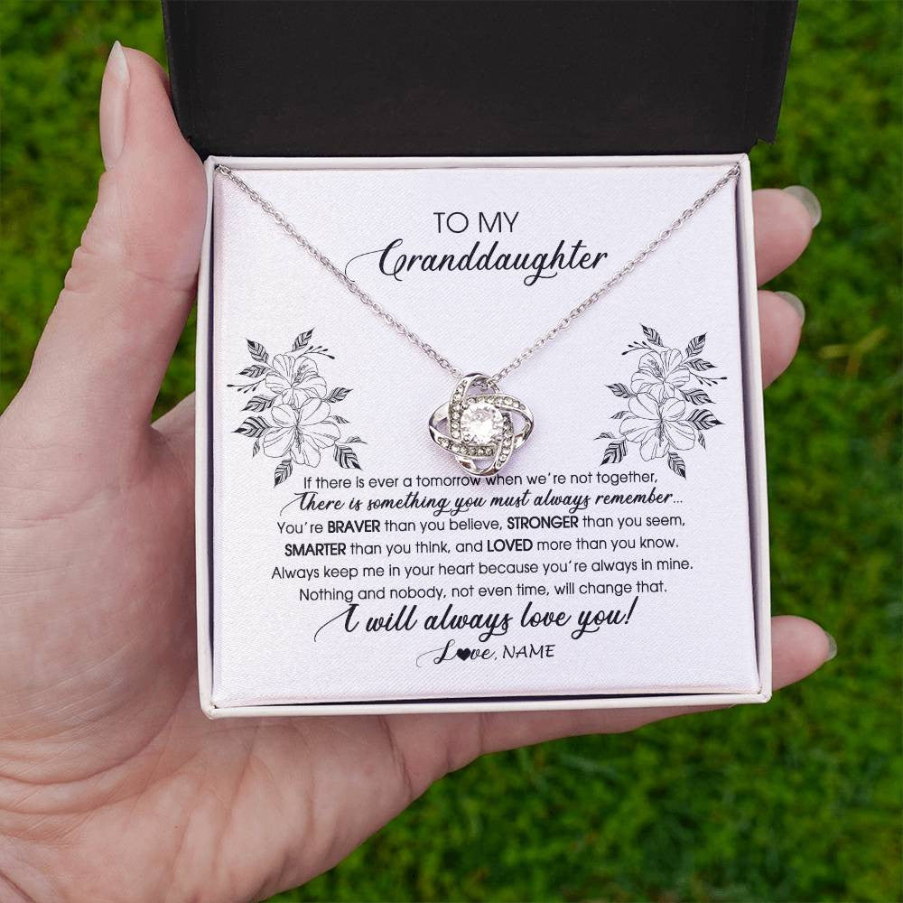 Personalized To My Granddaughter Necklace From Grandma Nana Papa Not Even Time Floral Granddaughter Graduation Birthday Customized Message Card
