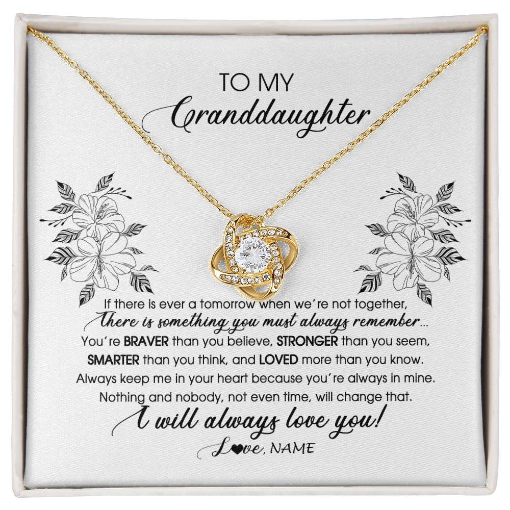 Personalized To My Granddaughter Necklace From Grandma Nana Papa Not Even Time Floral Granddaughter Graduation Birthday Customized Message Card