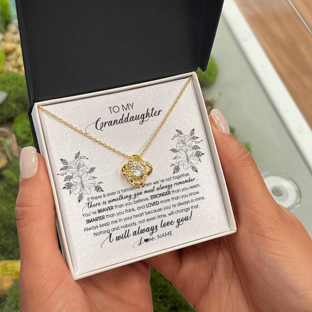 Personalized To My Granddaughter Necklace From Grandma Nana Papa Not Even Time Floral Granddaughter Graduation Birthday Customized Message Card