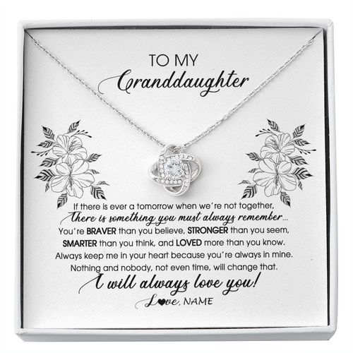 Personalized To My Granddaughter Necklace From Grandma Nana Papa Not Even Time Floral Granddaughter Graduation Birthday Customized Message Card