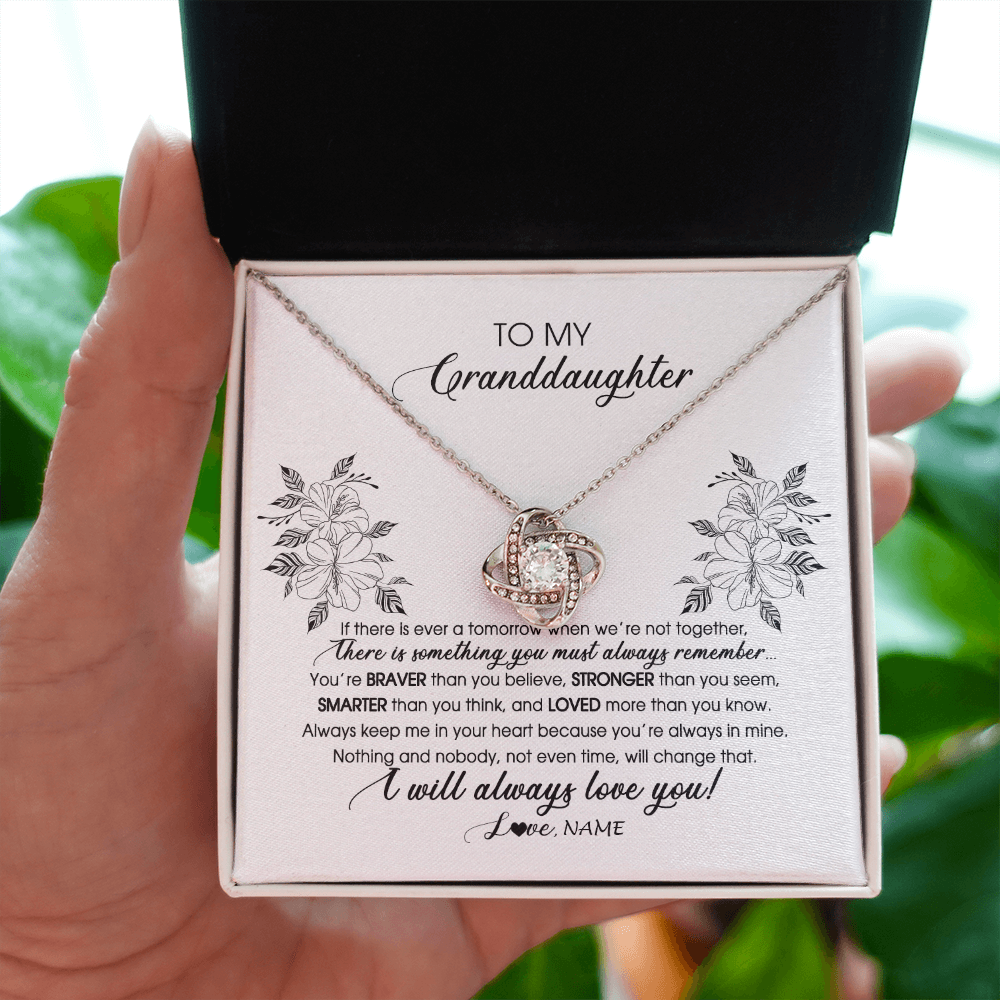 Personalized To My Granddaughter Necklace From Grandma Nana Papa Not Even Time Floral Granddaughter Graduation Birthday Customized Message Card
