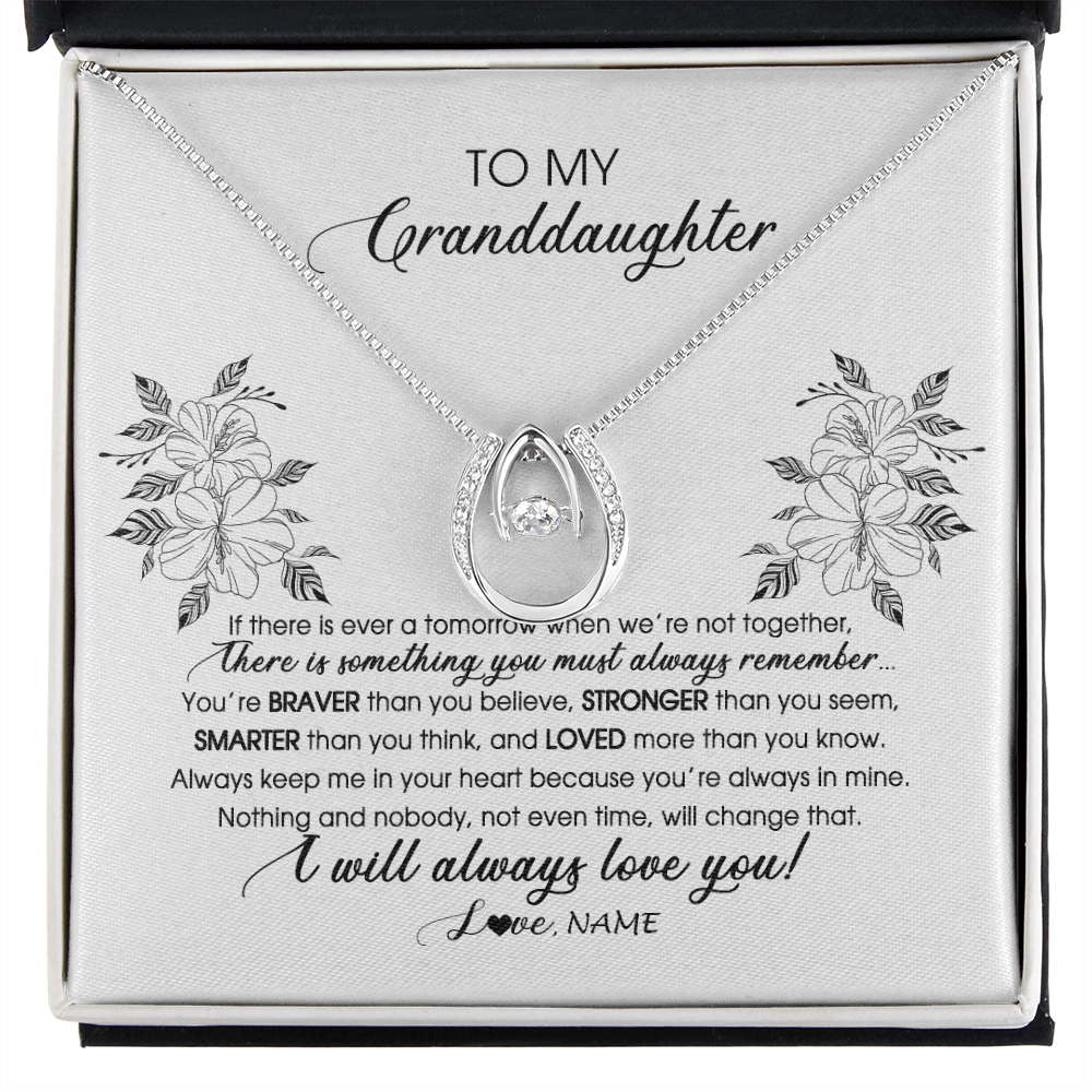 Personalized To My Granddaughter Necklace From Grandma Nana Papa Not Even Time Floral Granddaughter Graduation Birthday Customized Message Card
